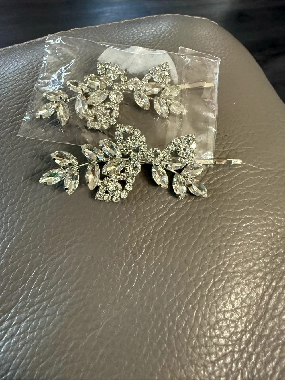 Crystal Floral Hairpin - Silver Rhinestone Hair Accessory (2)